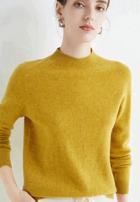Casual Women's Sweater - Livia-Yellow-M-Nora Luxe