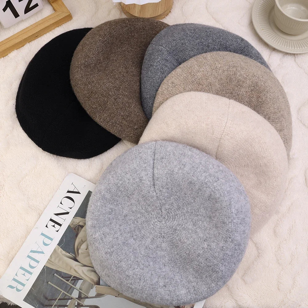 Casual Wool Ladies Beret - Diana-Light Gray-Nora Luxe