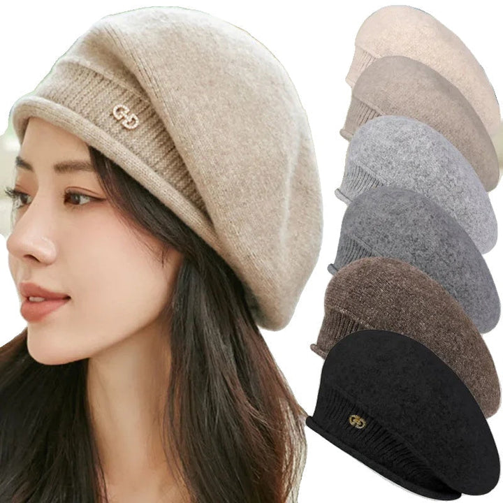 Casual Wool Ladies Beret - Diana-Light Gray-Nora Luxe
