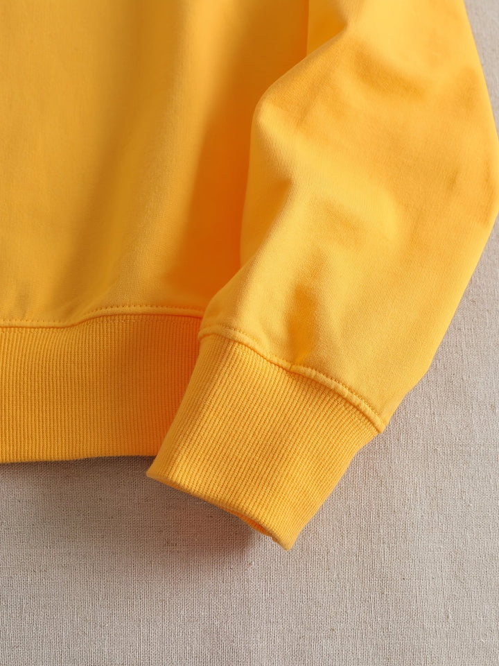 Casual Yellow Sweatshirt with Humorous Graphic Print - Elara-S-Nora Luxe