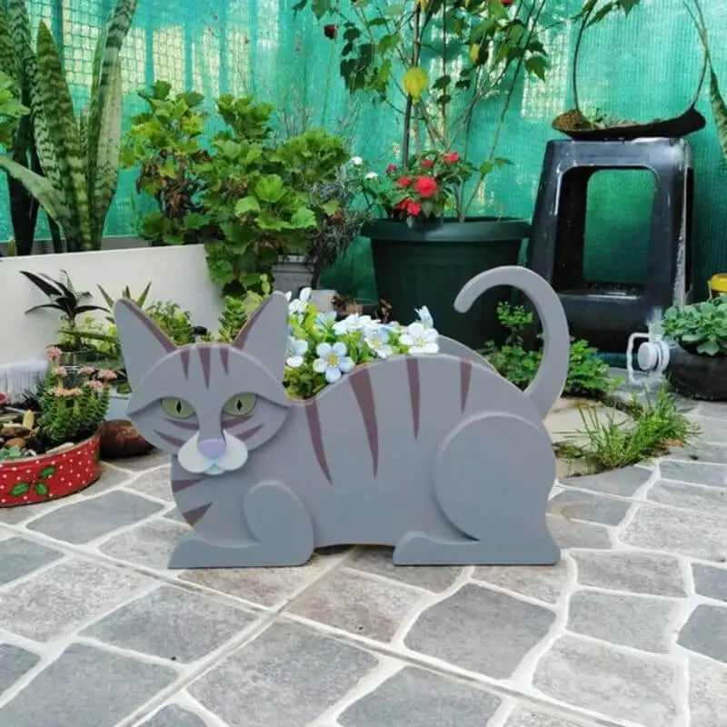 Cat-Shaped DIY Planter - KittyKraft-Ginger Silver-Nora Luxe