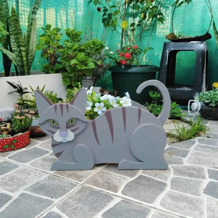 Cat-Shaped DIY Planter - KittyKraft-Ginger Silver-Nora Luxe
