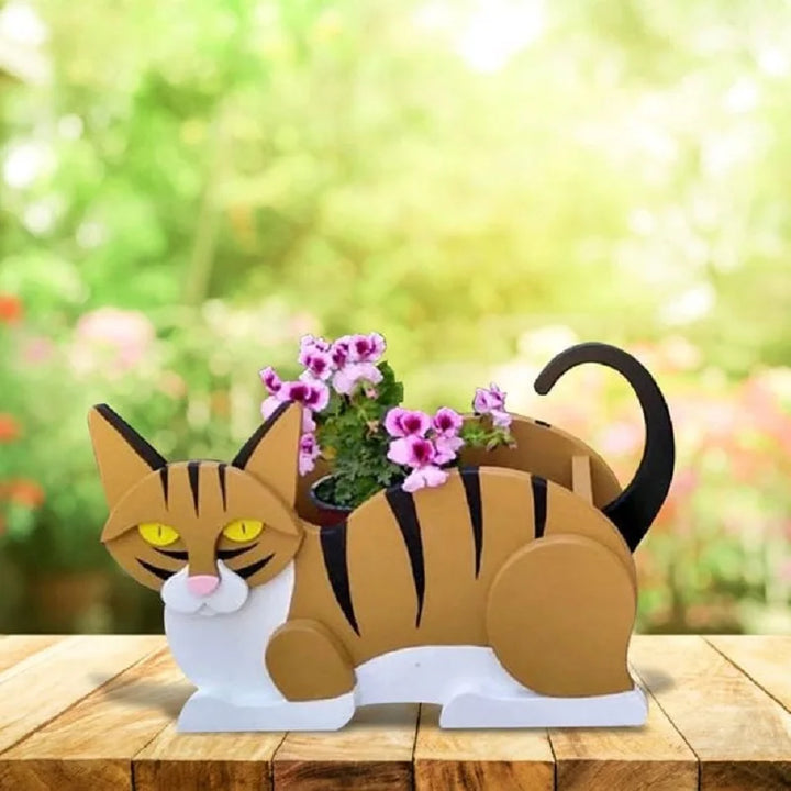 Cat-Shaped DIY Planter - KittyKraft-Ginger yellow eye-Nora Luxe