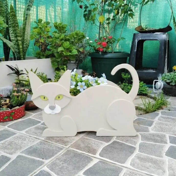 Cat-Shaped DIY Planter - KittyKraft-White-Nora Luxe