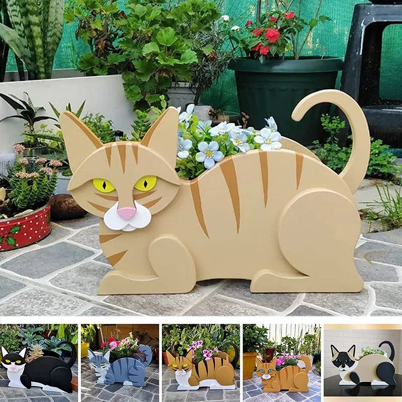 Cat-Shaped DIY Planter - KittyKraft-White-Nora Luxe
