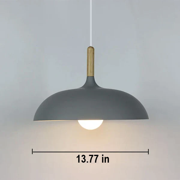 Ceiling lamp in Scandinavian Oak - ScandiLuxe-Black-Warm White-Ø 13.78 in × H 9.06 in-Nora Luxe