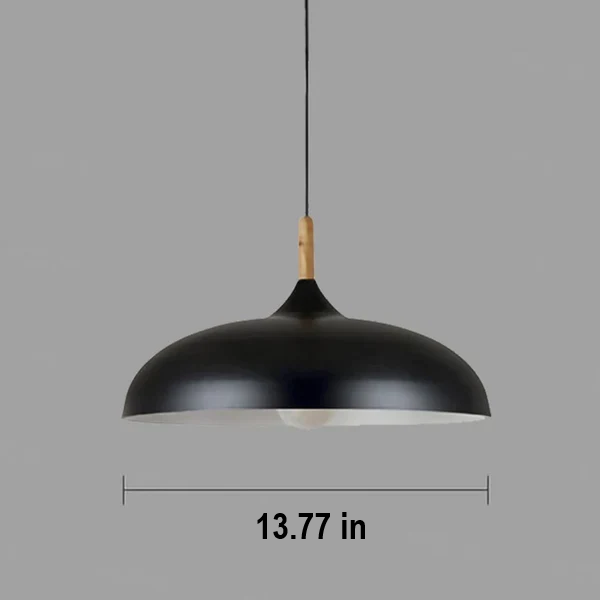 Ceiling lamp in Scandinavian Oak - ScandiLuxe-Black-Warm White-Ø 13.78 in × H 9.06 in-Nora Luxe