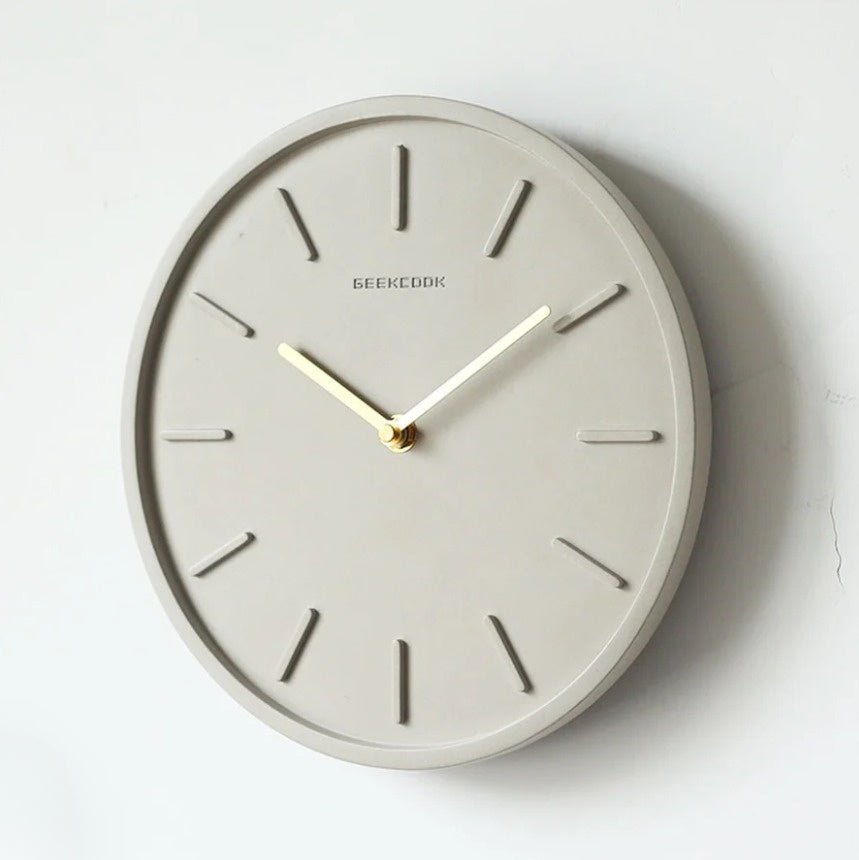 Cement Wall Clock with Metal Pendulum - Tundra-Style C-The Livary