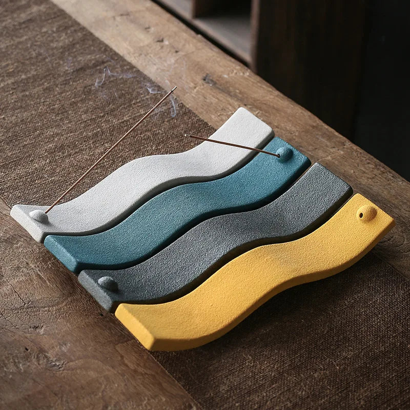 Ceramic Incense Holder - ZenWave-Blue-Nora Luxe