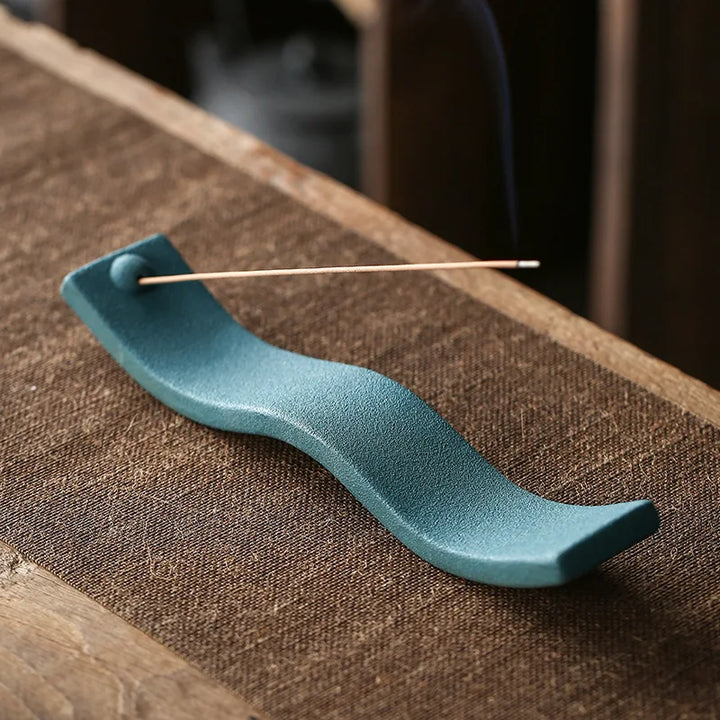 Ceramic Incense Holder - ZenWave-Blue-Nora Luxe