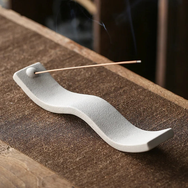 Ceramic Incense Holder - ZenWave-White-Nora Luxe