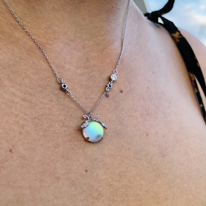 Charming Firefly Moonstone Necklace-Nora Luxe