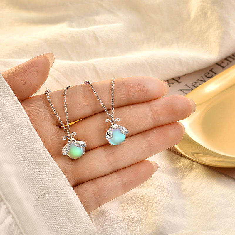 Charming Firefly Moonstone Necklace-Nora Luxe
