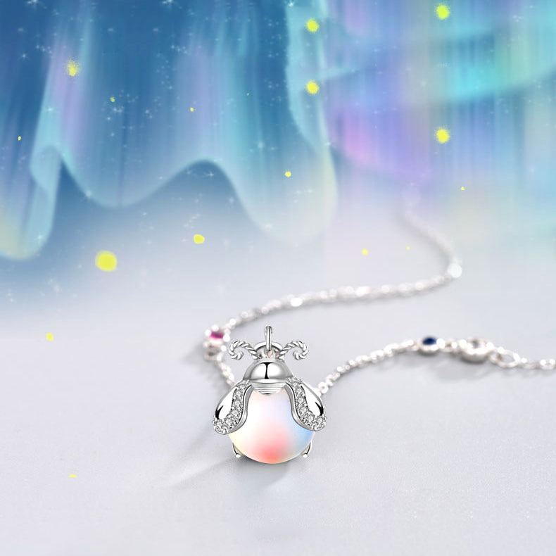 Charming Firefly Moonstone Necklace-Nora Luxe