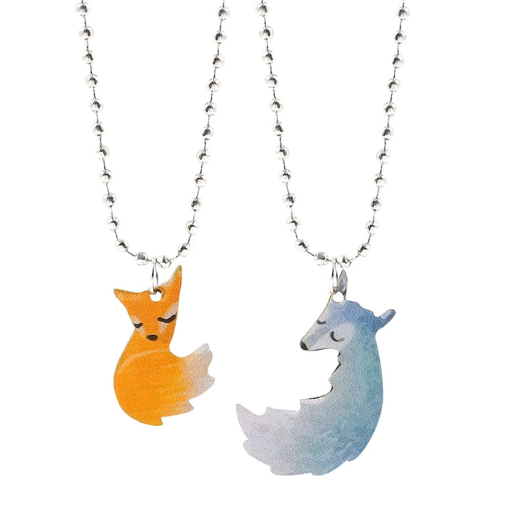 Charming Fox and Wolf Couple Necklace-Nora Luxe