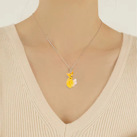 Charming Fox and Wolf Couple Necklace-Nora Luxe