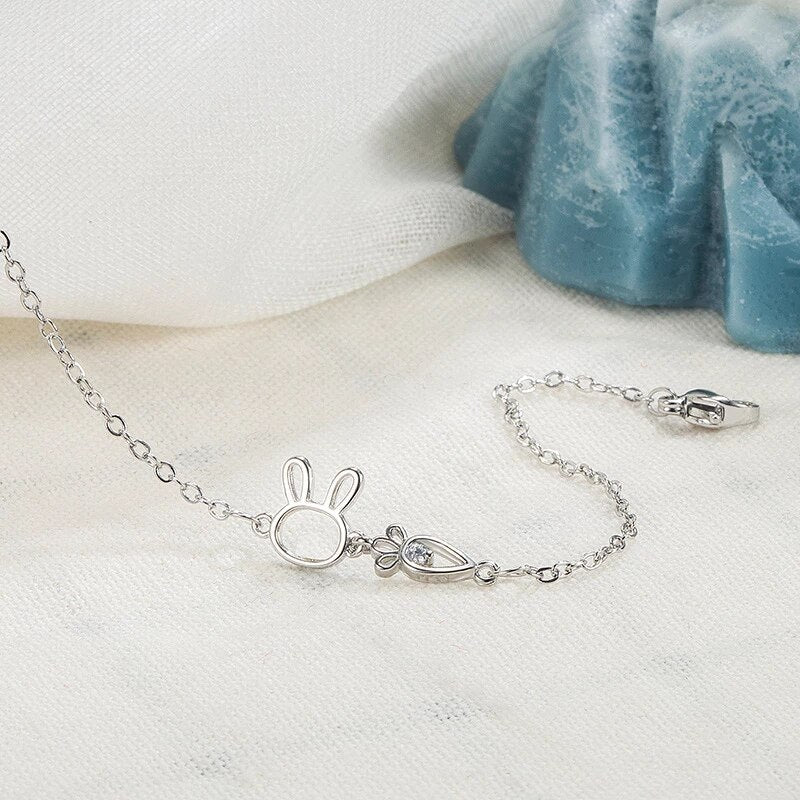 CHARMING RABBIT PENDANT BRACELET-Nora Luxe
