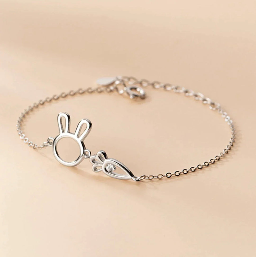 CHARMING RABBIT PENDANT BRACELET-Nora Luxe