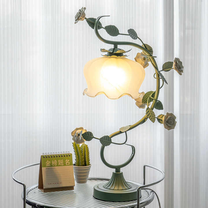 Charming Rose Lighting Lamp - Rosa-Green-Nora Luxe