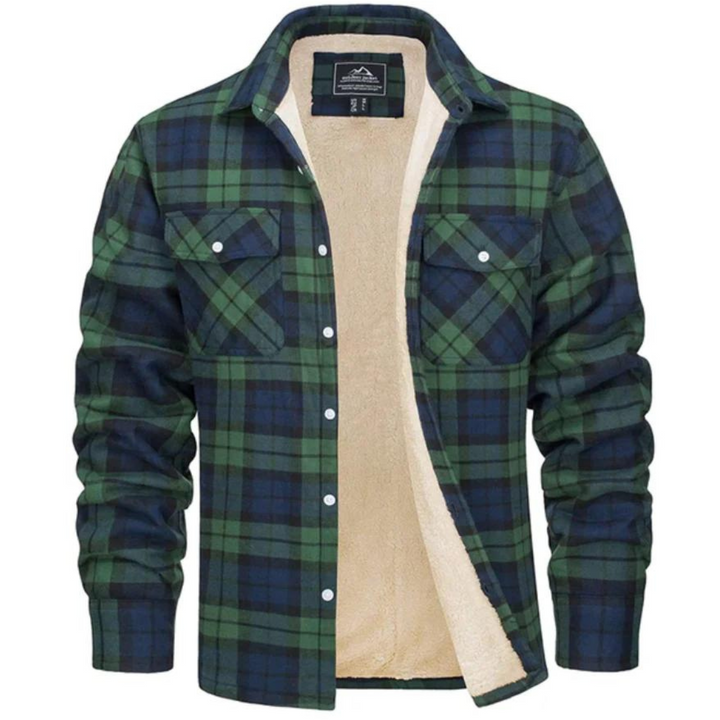 Checked Fleece Lined Jacket - Lawson-Green-S-Nora Luxe