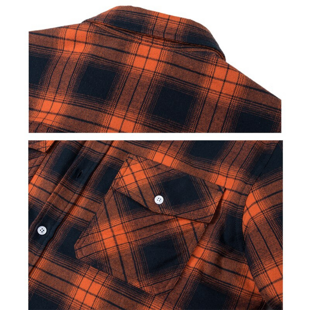 Checked Fleece Lined Jacket - Lawson-Orange-S-Nora Luxe