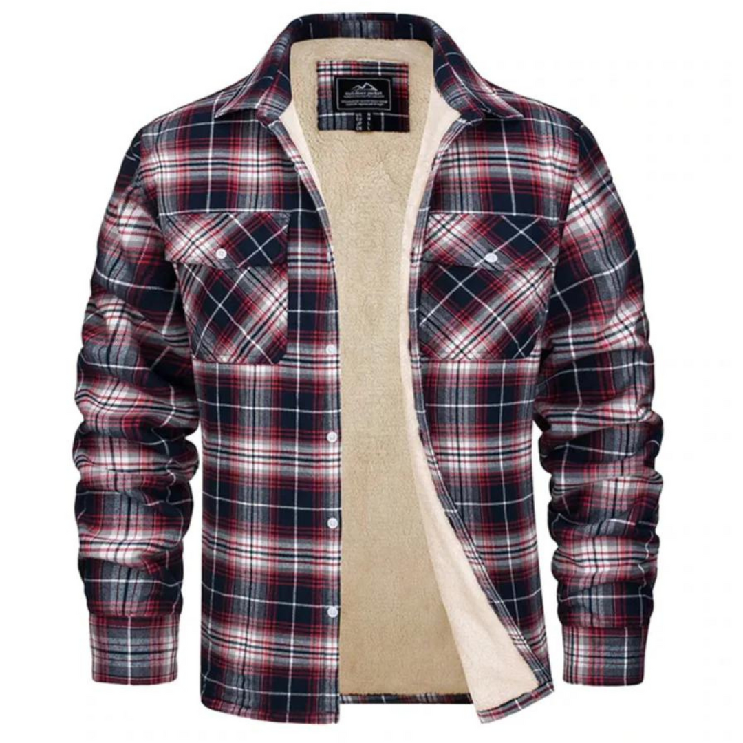 Checked Fleece Lined Jacket - Lawson-Red-S-Nora Luxe