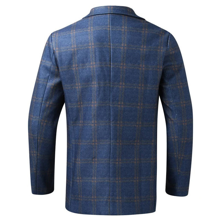 Checked Men's Blazer - Everett-Blue-S-Nora Luxe