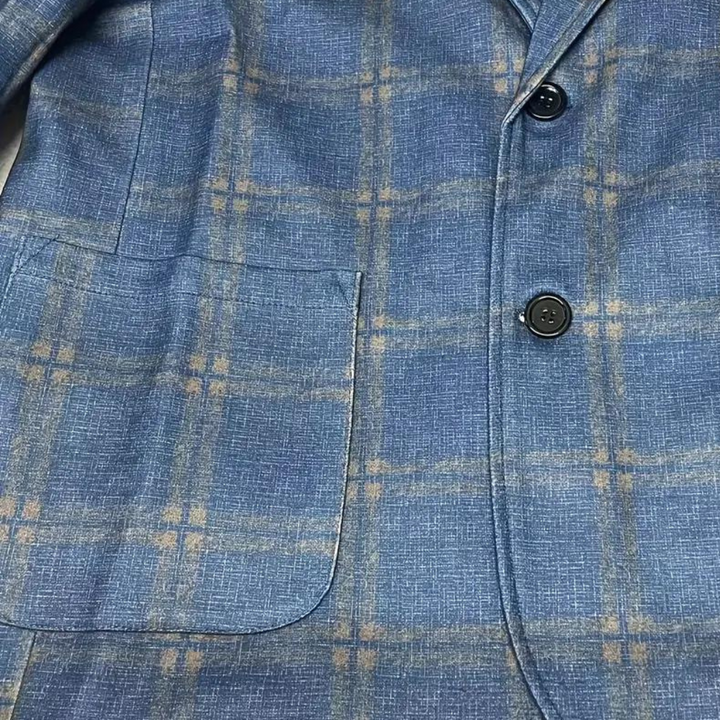 Checked Men's Blazer - Everett-Blue-S-Nora Luxe
