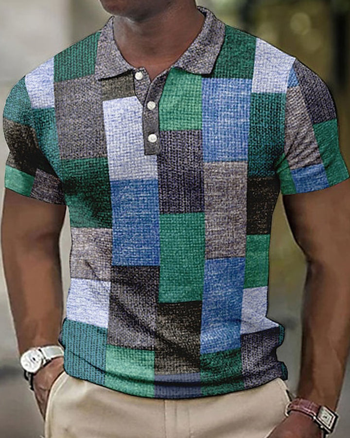 Checked Polo with Short Sleeves - Renaldo-Gray-S-Nora Luxe