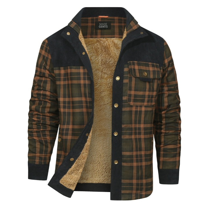 Checked Shirt Jacket - Heritagewear-Sand Colored Camouflage-S-Nora Luxe