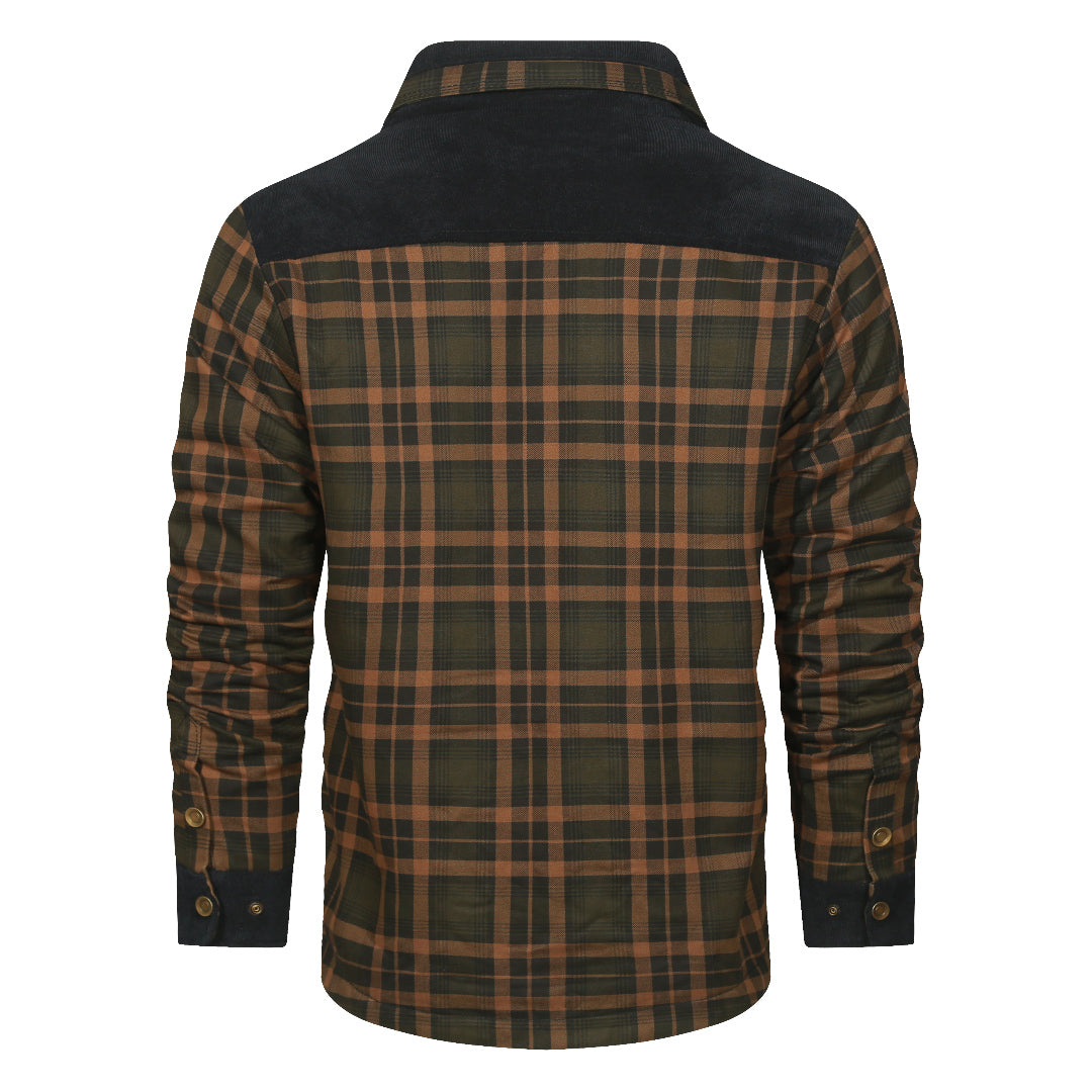 Checked Shirt Jacket - Heritagewear-Sand Colored Camouflage-S-Nora Luxe