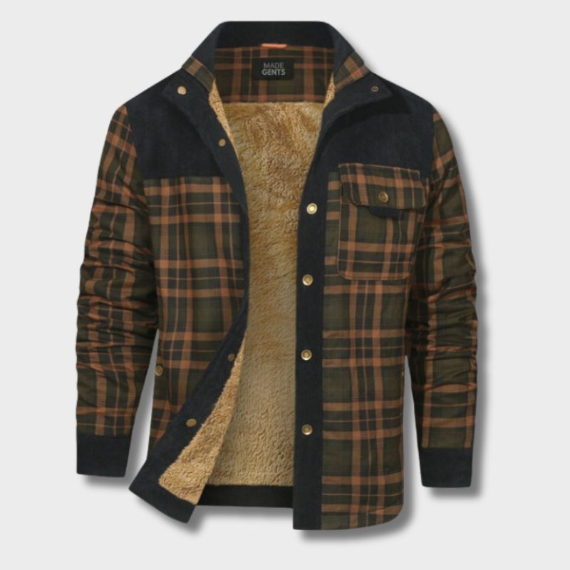 Checked Shirt Jacket - Heritagewear-Sand Colored Camouflage-S-Nora Luxe