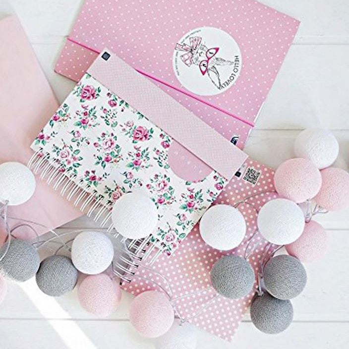 Cheerful Cotton Light-Up Ball Sling - LumiBall-Pink & Gray-4.92 feet - 10 lamps-USB-Nora Luxe