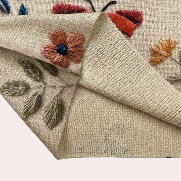 Cheerful Women's Sweater with Floral Print - Fleur-White-XS-Nora Luxe