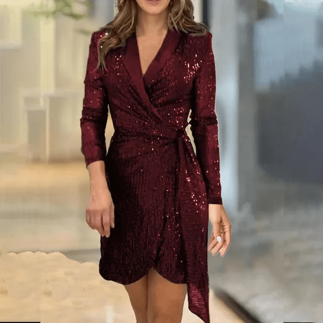 Chic Blazer Dress for the Modern Woman - Élise-Red-S-The Livary