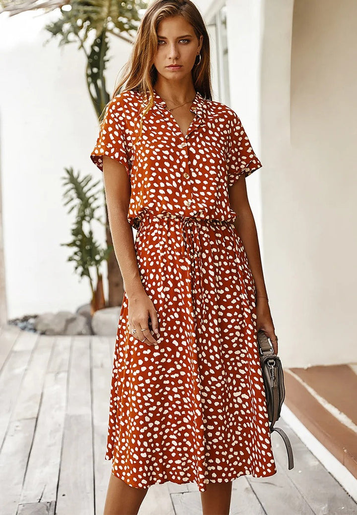 Chic Comfortable Dress - Sophia-Orange red-S-Nora Luxe