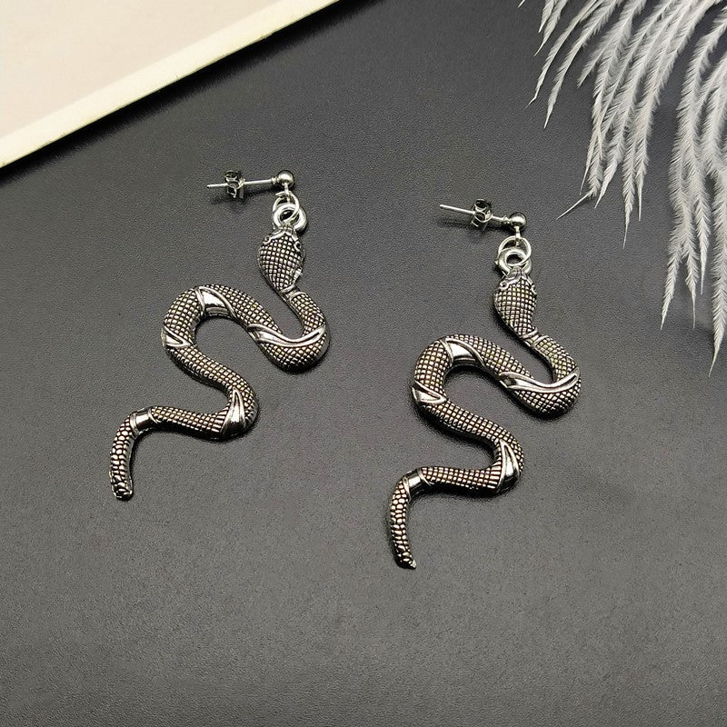 Chic Crystal Serpent Earrings | Snake-Inspired Glamour-Gold earrings snake-Nora Luxe