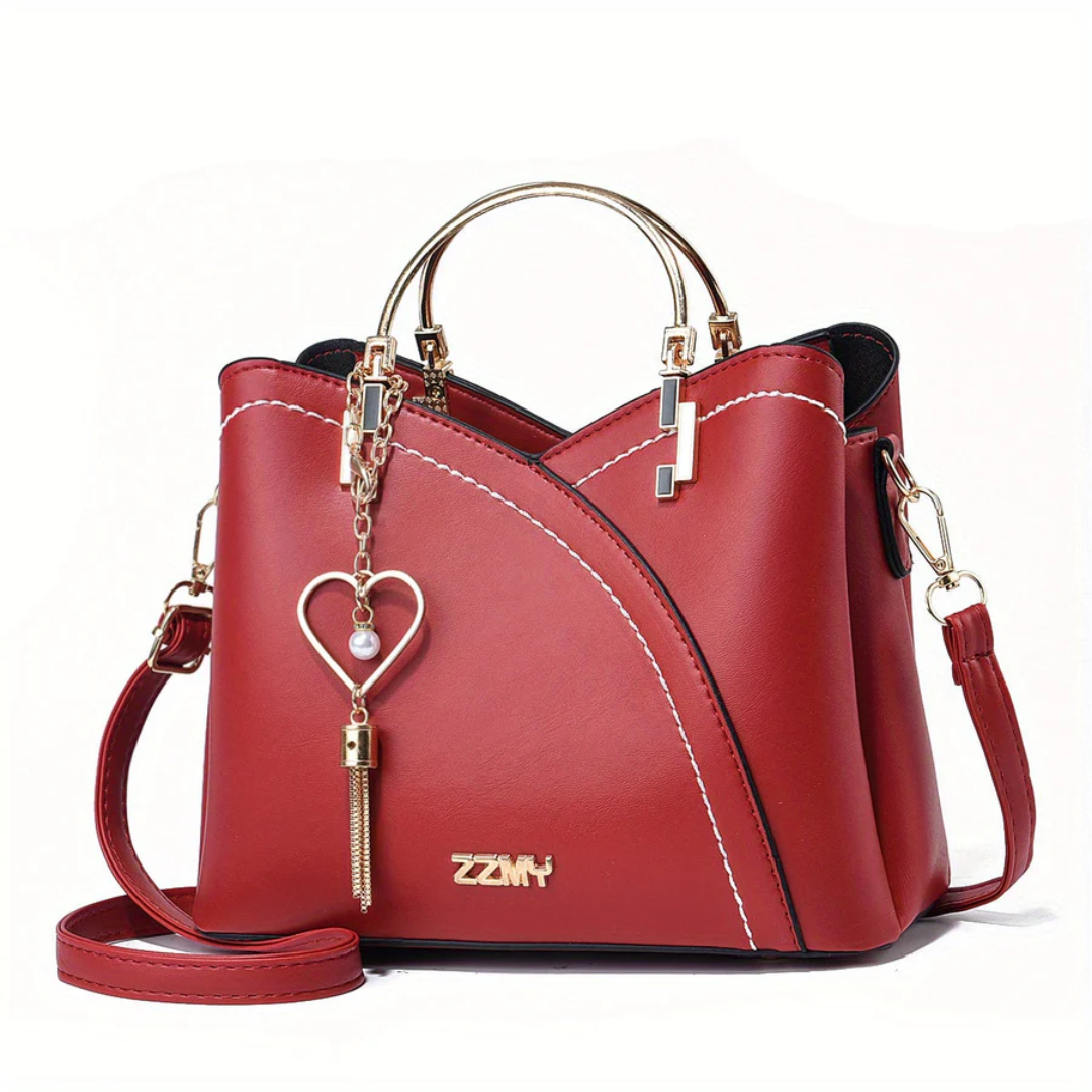 Chic Ladies Handbag - LuxeGrace-Burgundy-Nora Luxe
