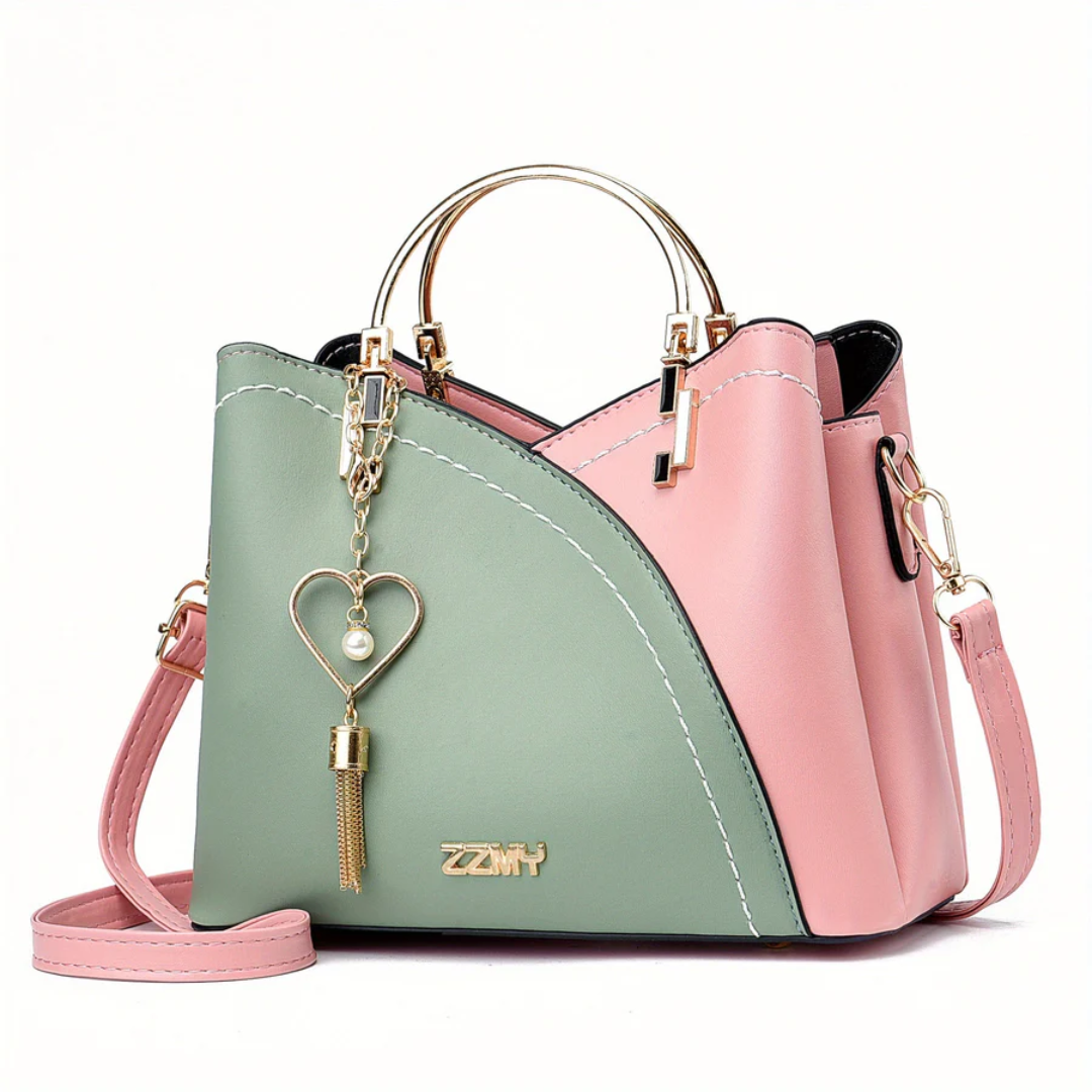 Chic Ladies Handbag - LuxeGrace-Pink-Green-Nora Luxe