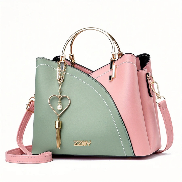 Chic Ladies Handbag - LuxeGrace-Pink-Green-Nora Luxe