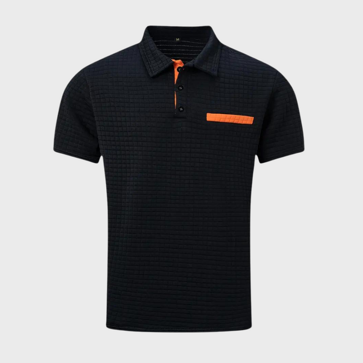 Chic Men's Polo Shirt - Classic Elegance-Black-S-Nora Luxe