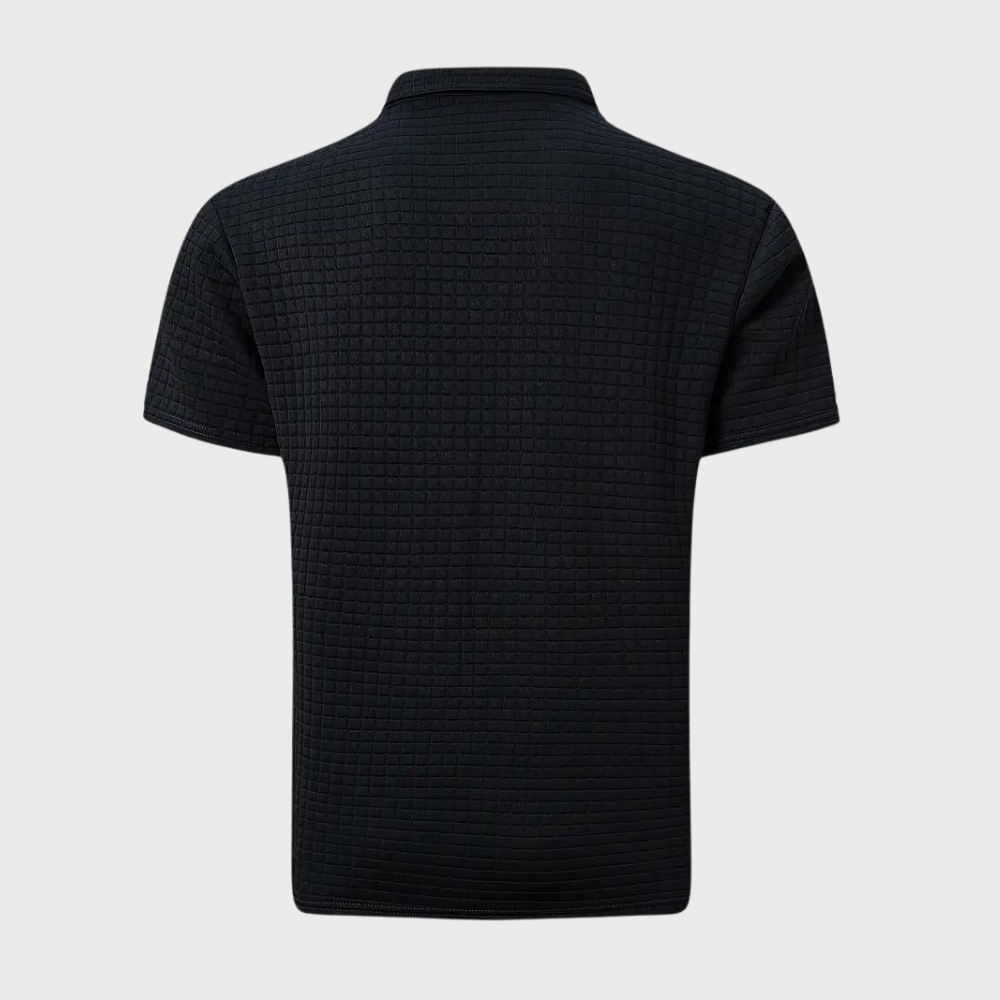 Chic Men's Polo Shirt - Classic Elegance-Black-S-Nora Luxe
