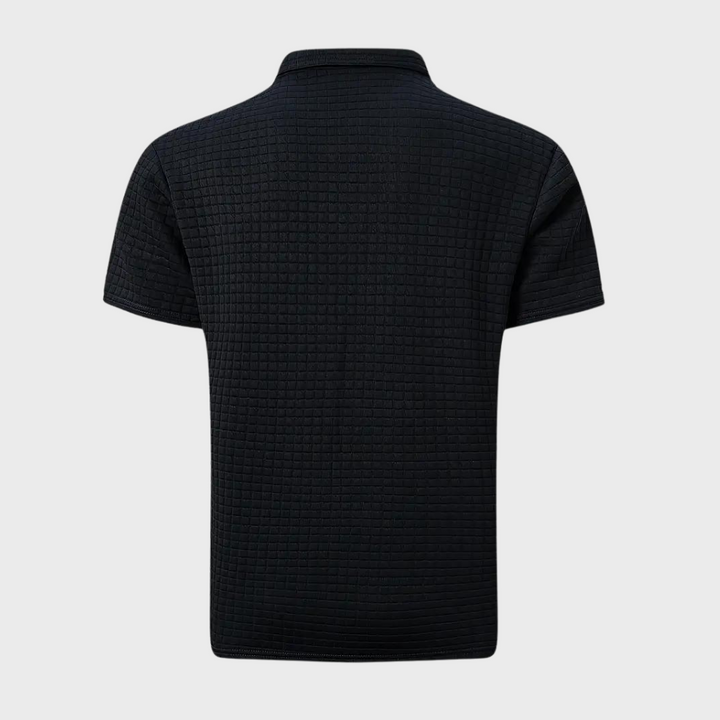 Chic Men's Polo Shirt - Classic Elegance-Black-S-Nora Luxe