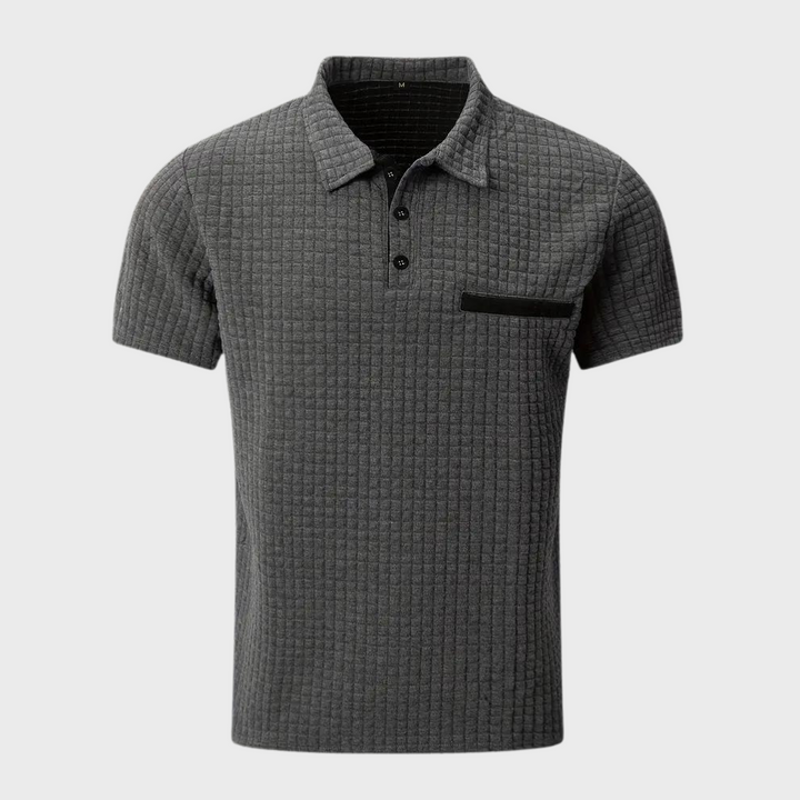 Chic Men's Polo Shirt - Classic Elegance-Black-S-Nora Luxe