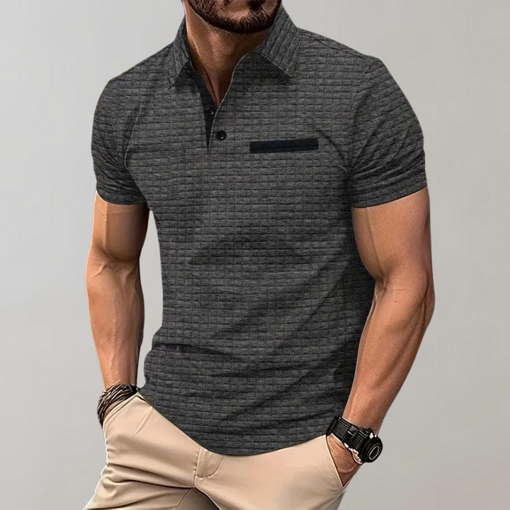 Chic Men's Polo Shirt - Classic Elegance-Gray-S-Nora Luxe