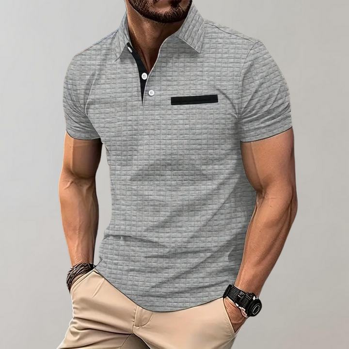 Chic Men's Polo Shirt - Classic Elegance-Light grey-S-Nora Luxe