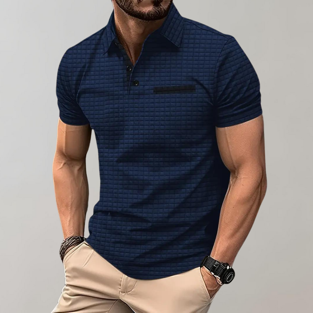 Chic Men's Polo Shirt - Classic Elegance-Marine blue-S-Nora Luxe