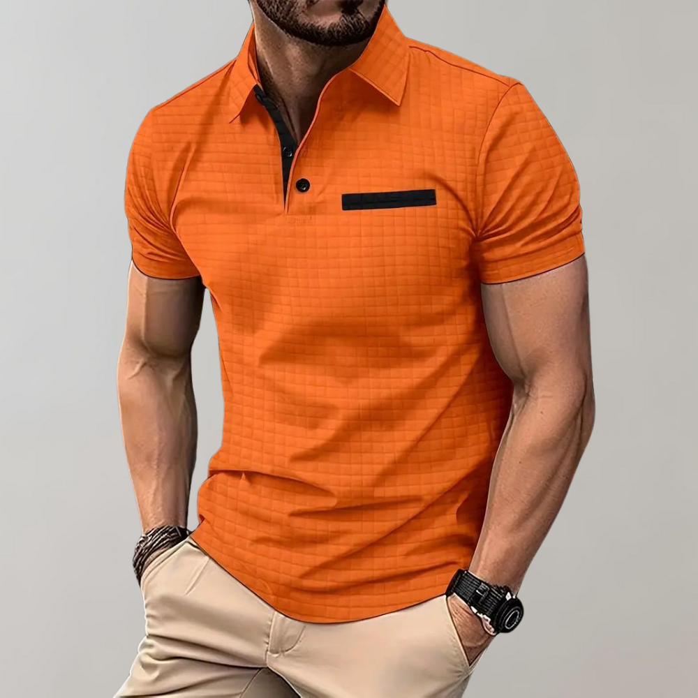 Chic Men's Polo Shirt - Classic Elegance-Orange-S-Nora Luxe