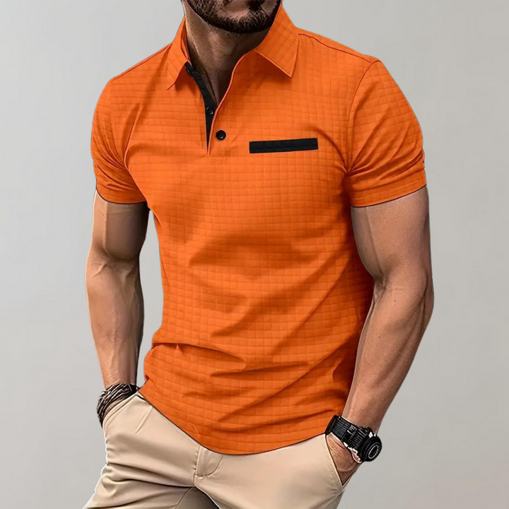 Chic Men's Polo Shirt - Classic Elegance-Orange-S-Nora Luxe