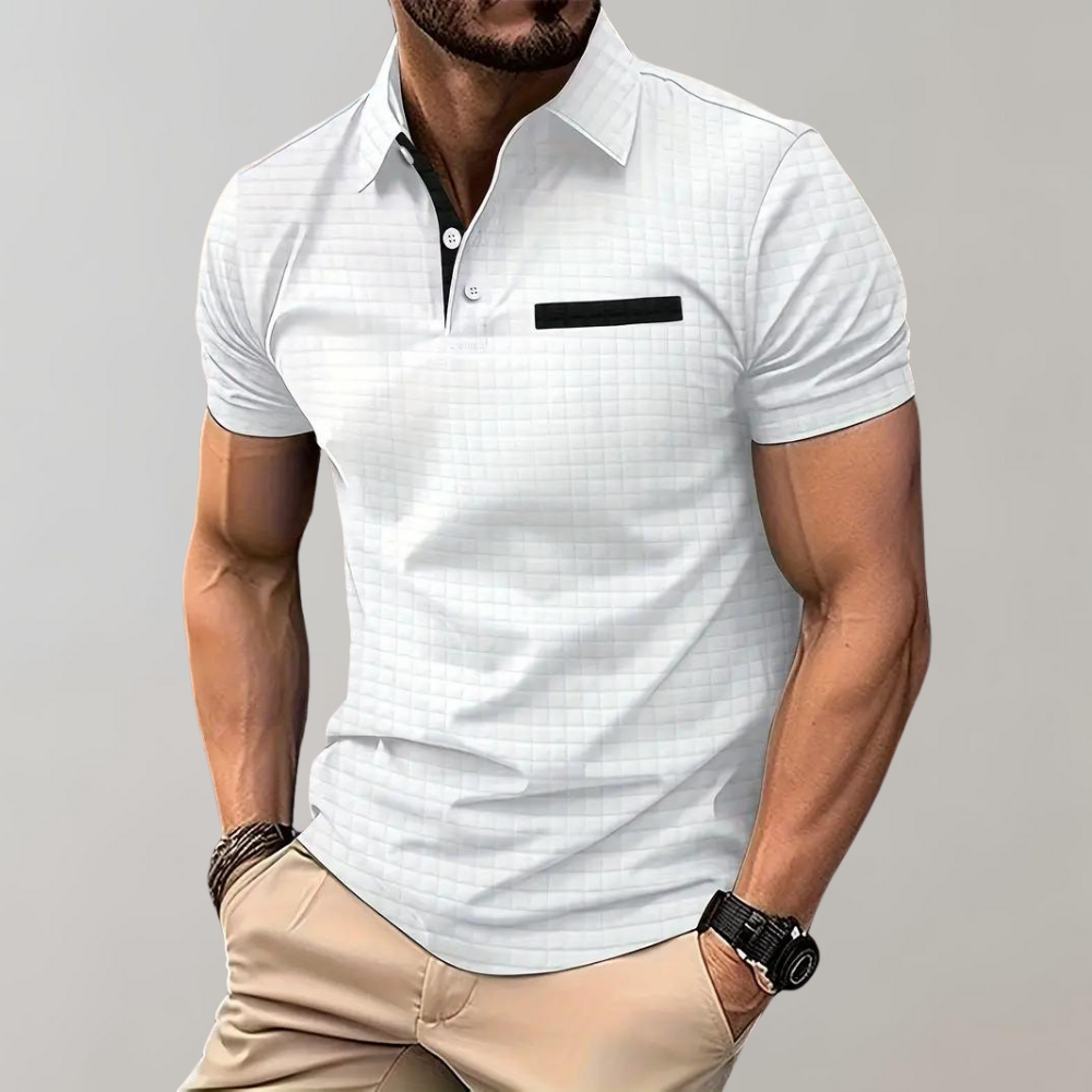 Chic Men's Polo Shirt - Classic Elegance-White-S-Nora Luxe